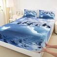 thumbnail image 3 of Homewish 3D Antarctic Penguin Queen Sheet Sets, Kawaii Wildlife Animal Flat Sheet, Teens Kids Boys Girls Queen Fitted Sheet, Super Cozy Room Decor, 4 Pieces, 3 of 7