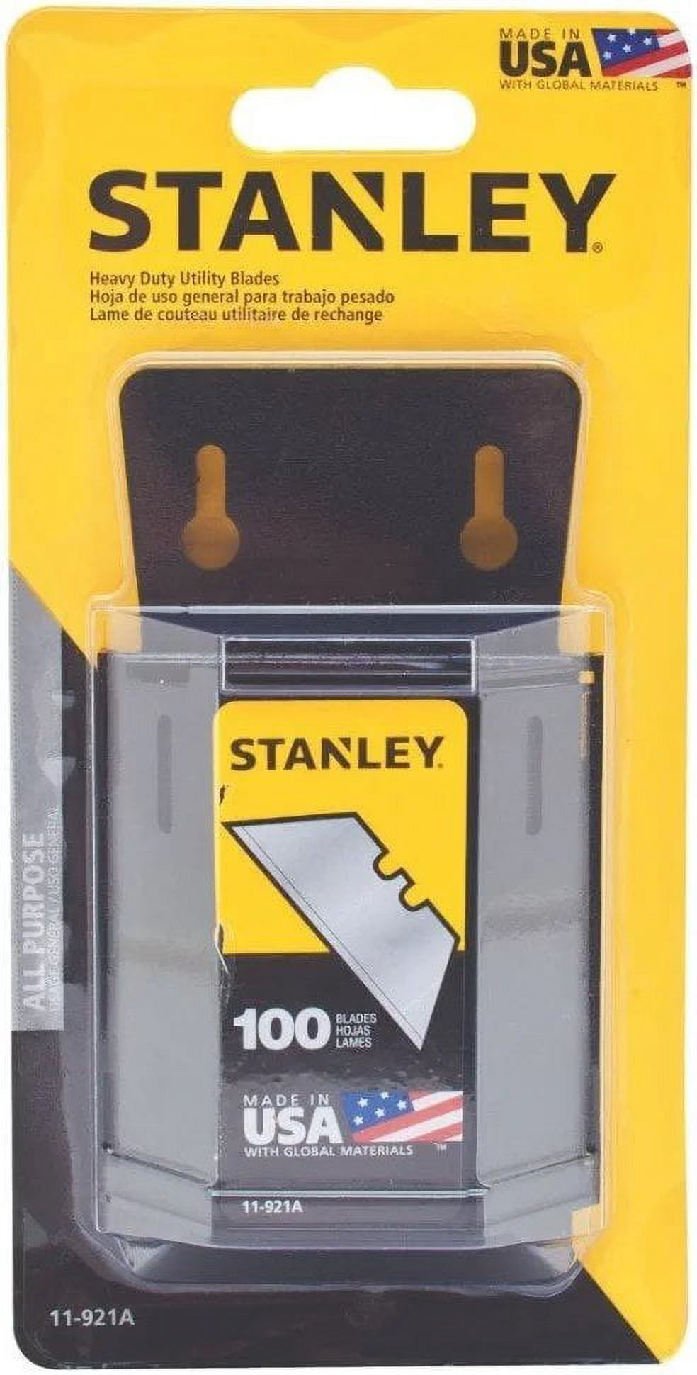 Stanley 11-921A Heavy Duty Utility Blades - 12 Pack (100 Blades Per Pack, 1200 Total Blades) With Dispenser