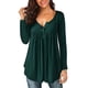 thumbnail image 1 of Túnica de mujer Tops Otoño Invierno Manga Larga Suelta Cuello en V Botones Hasta Flowy Plisado Jersey Henley Camisas Blusa Camiseta, 1 of 2