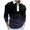 thumbnail image 2 of Male Casual Solid Shirt Stand Collar Blouse Button Roll Up Sleeve Long Sleeve T Shirt, 2 of 6