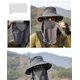 thumbnail image 3 of Sombrero de pescador multifunción para exteriores, escalada, pesca, turismo, ala ancha, protección solar, color azul, 3 of 5