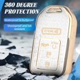 thumbnail image 5 of Key Fob Cover Compatible with Honda Accord Civic CR-V Pilot Passport Insight EX EX-L Odyssey 2016-2022 Keychain Case Holder Protector,Gold/White, 5 of 6