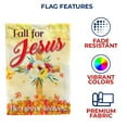 thumbnail image 5 of America Forever Fall For Jesus He Never Leaves House Flag 28 x 40 inch Fall Flower Wreath Autumn Floral Thanksgiving Religious Bible Cross Yard Outdoor Double Sided Decoration, 5 of 5