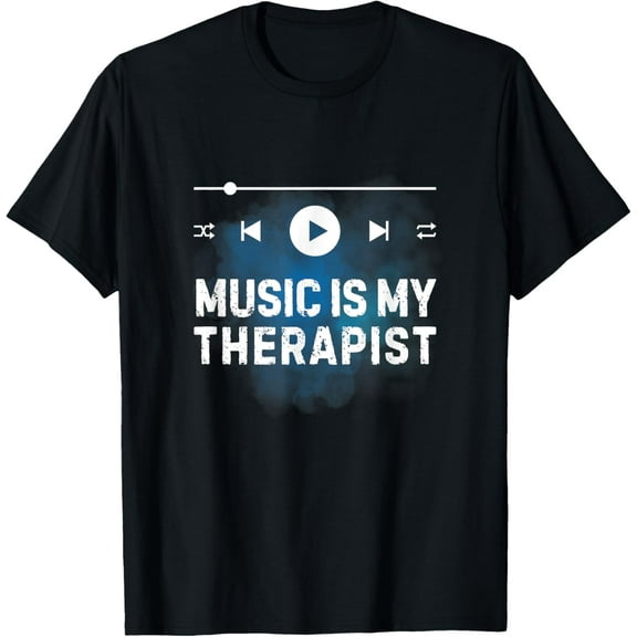men and women can wear，Music Is My Therapist Music Lover Therapy Vibes T-Shirt