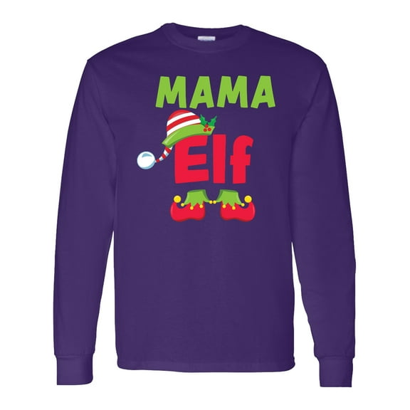 Inktastic Christmas Mama Elf Long Sleeve T-Shirt