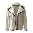 thumbnail image 3 of Jacket for Women Long Sleeve Embroidered Contrast Trim Notched Lapel Open Front Coat with Pockets Outerwear, 3 of 6