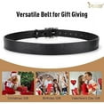 thumbnail image 5 of JASGOOD Women Leather Belts for Jeans Vintage Flower Ladies Black Waist Belt, 5 of 9