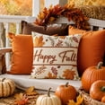 thumbnail image 7 of Beautynvta Happy Fall Pillow Cover, Vintage Embroidered Pumpkin Throw Pillowcase, Square Cushion Case with Maple Leaf Floral Print for Thanksgiving Farmhouse Couch Decor, 7 of 7