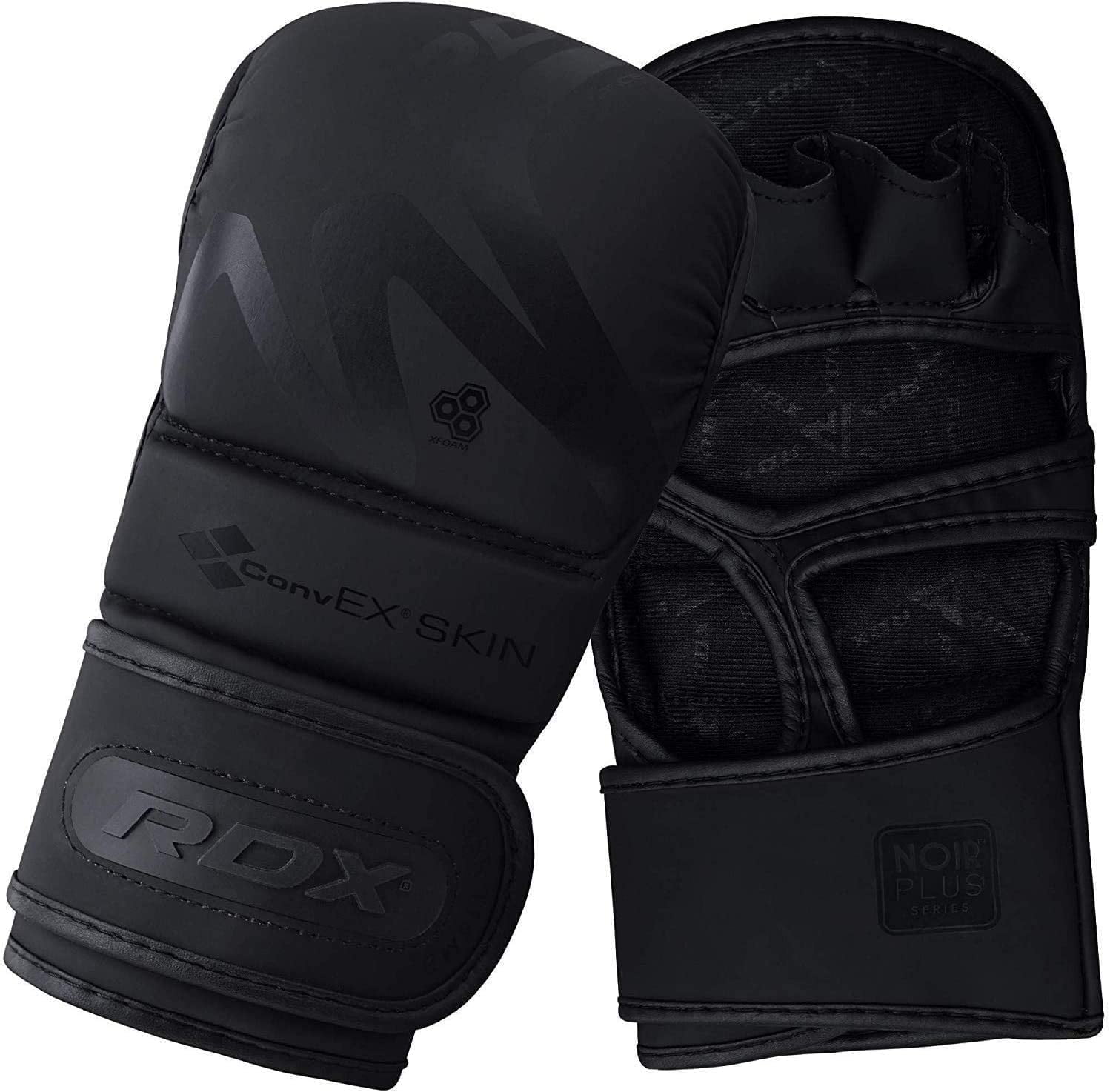 RDX Grappling Glove F15 MMA – Guanti Da Allenamento Con Imbottitura, Pelle Maya, Colore Nero, Taglia M