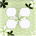 thumbnail image 3 of Metal Light Switch Plate Cover Japanese Flower Pattern Green Wallpaper FLW039, 3 of 13