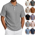 thumbnail image 2 of BRANROY Men's Short Sleeve Linen Shirts - Casual Collared Summer Tops for Men, Breathable Lightweight Fabric for Everyday Comfort,Light pink XL, 2 of 9