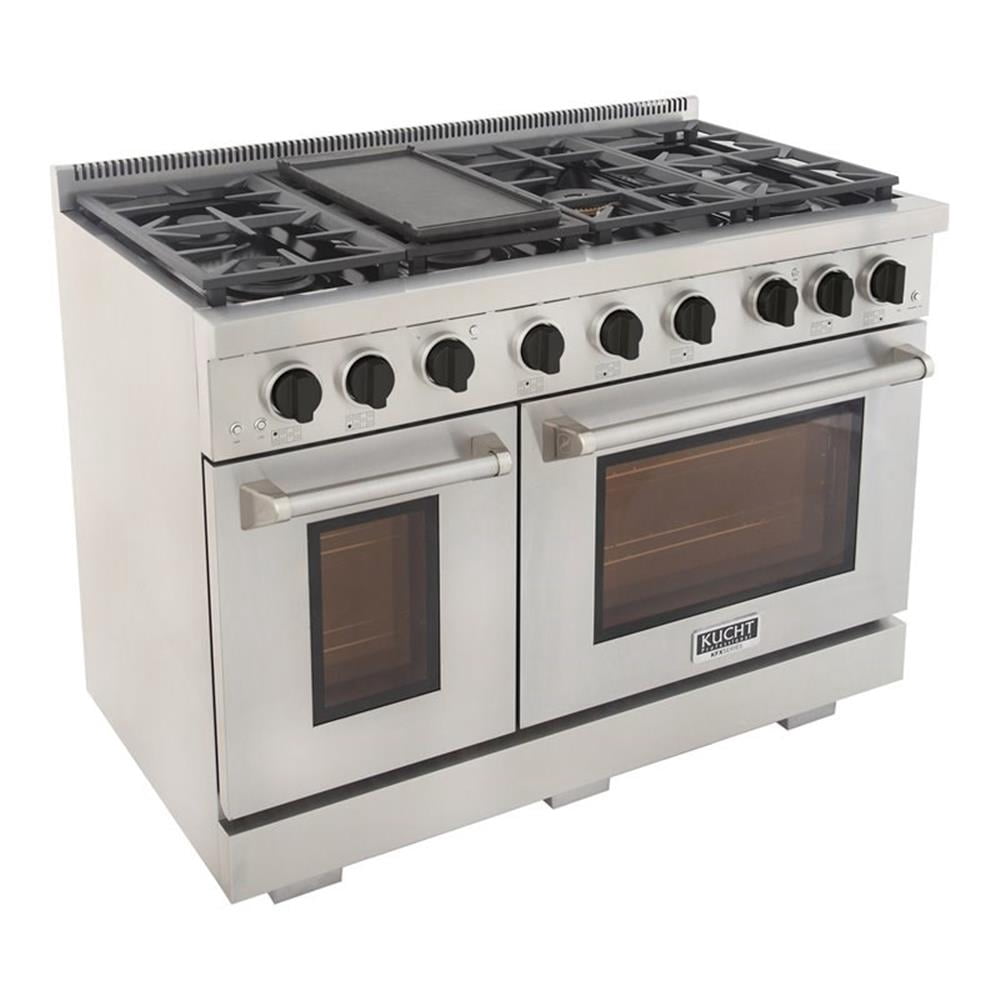 Kucht Professional 48" Stainless Steel Natural Gas Range in Silver/Black