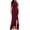 Wine, variant on Icvfdpl Wedding Guest Dresses For Women Split Sleeveless Slim Fit Ruffle Long Party Dress