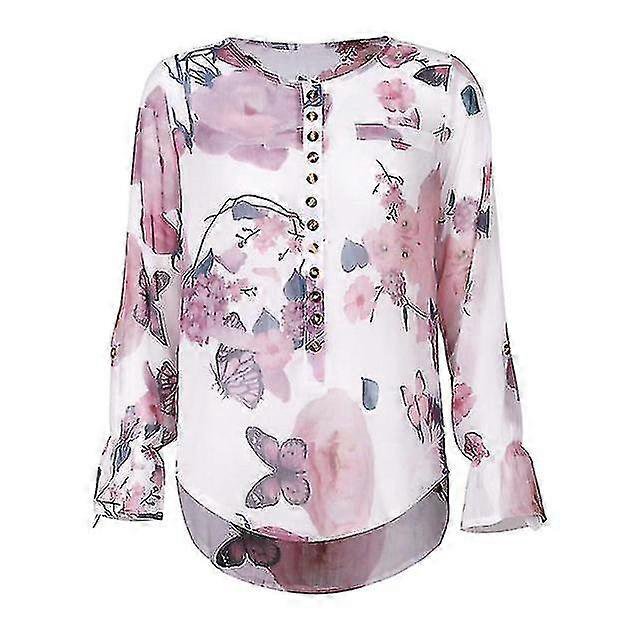 Blouse en Chiffon Élégante Grande Taille pour Femmes avec Col Rabattu - 2024 Tenue Décontractée et de Travail S-5TG