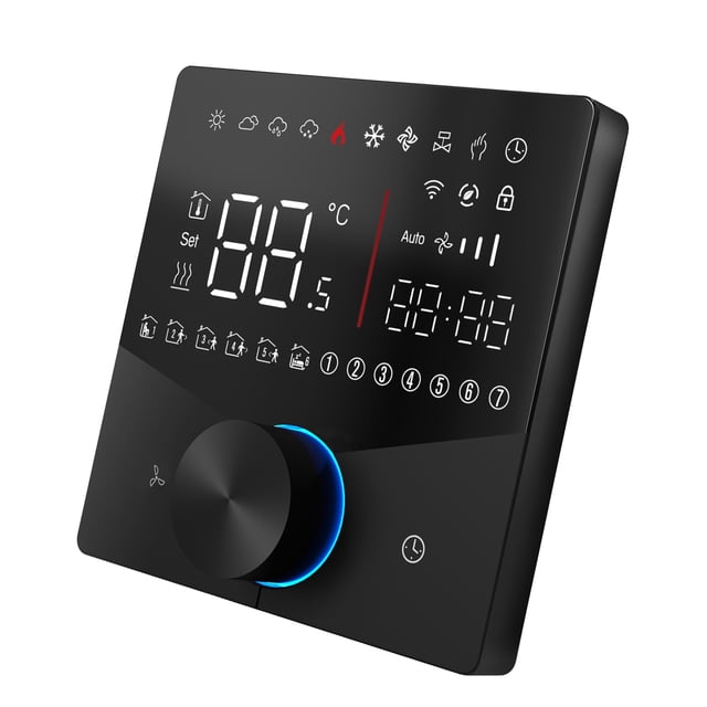 Wifi Thermostat Digital Display Touch 5 and 2 Programmable Tube Air Conditioner Temperature Controller for Modern Home