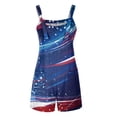 thumbnail image 5 of JULMCOMO 4th of July Rompers for Women American Flag Sleeveless Casual 1776 250th Year Outfits Independence Day Red White Blue Short Pants with Pockets Vermilion XL, 5 of 6