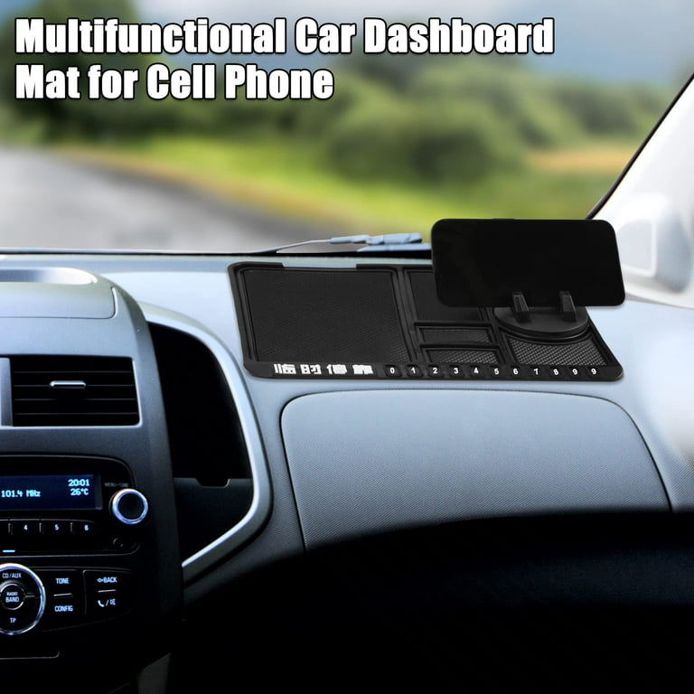 X AUTOHAUX Non-Slip Car Dashboard Mat Anti-Slip Multifunctional Keys Cell  Phone Holder Pad Car Phone Holder Black