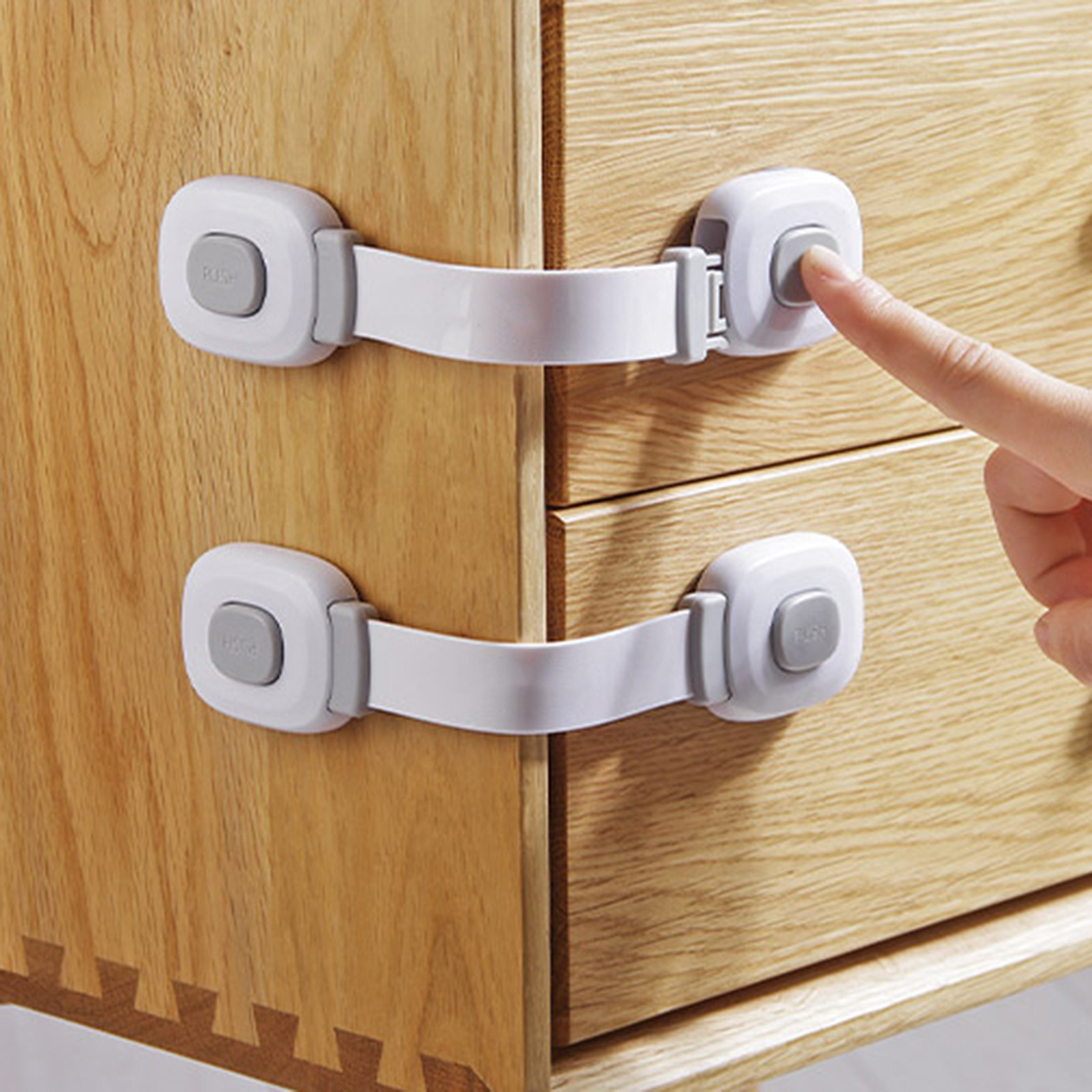 2Pcs Use Child Locks Childproofing Baby Proofing Cabinet For Drawers ...