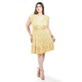 thumbnail image 4 of Vestido floral con volantes Roman Fashion /Tallas Extras, 4236 (Amarillo flores) amarillo 36, 4 of 5