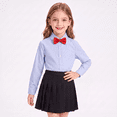 thumbnail image 2 of Girls Boys School Uniform Dress Shirt Long Sleeve Button Front Collared Formal Casual Top for Students Basic School Uniform, 2 of 6