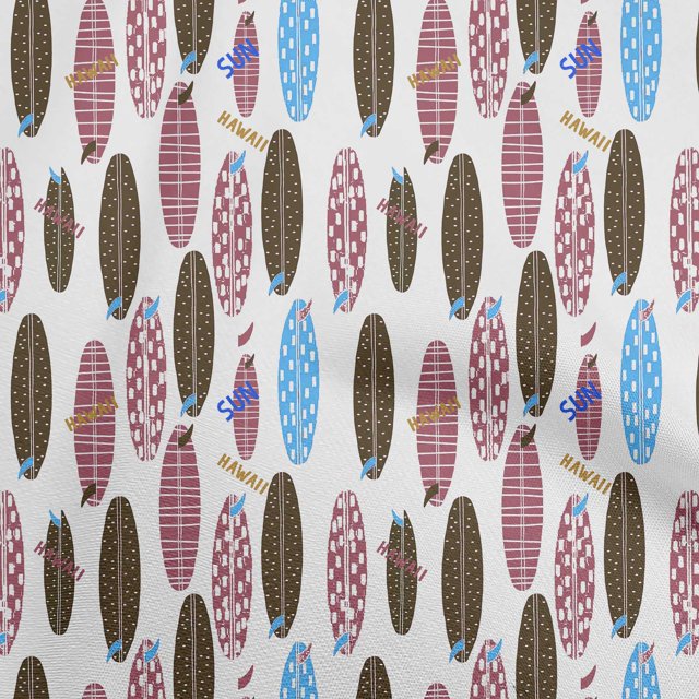 oneOone Polyester Spandex Maroon Fabric Beach Hawai Sewing Craft Projects Fabric Prints By Yard 56 Inch Wide