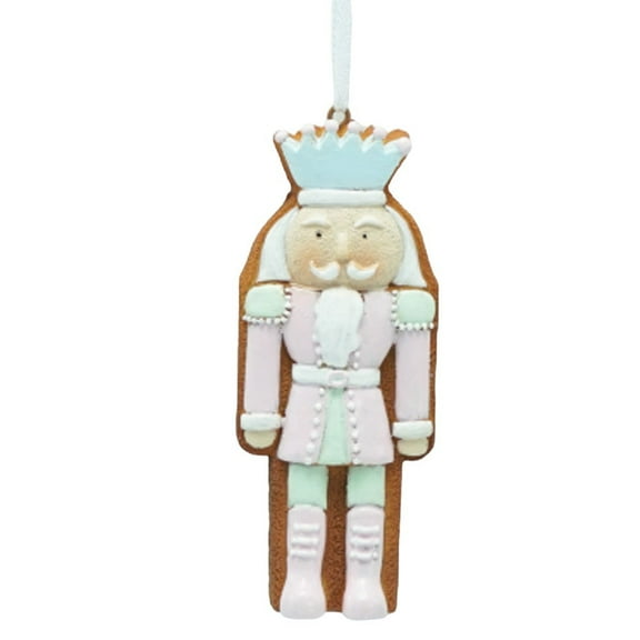 4" Gingerbread King Nutcracker Ornament - Pastel – Whimsical Christmas Tree Decoration