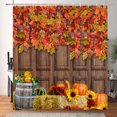 thumbnail image 3 of SUNOLIFE Fall Pumpkin Shower Curtain Autumn Farmhouse Waterproof Fabric Bathroom Curtain 47x64 in, 3 of 5