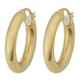 thumbnail image 2 of KoolJewelry 18k Yellow Gold 4x15mm High Poilsh Hoop Earrings, 2 of 4