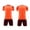 Orange, variant on Solid Color Soccer Training Set Crew Neck Short Sleeve Top with Elastic Waist Shorts Quick Dry Breathable Comfortable Athletic Uniform,5-15Y