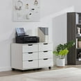 thumbnail image 4 of Office File Cabinets Farini 3-Drawer Vertical Filing Cabinet Rolling Wood Mobile File Cabinets Under Desk for Home Office with Casters (White, Fully Assembled),Metal File Cabinets, 4 of 8
