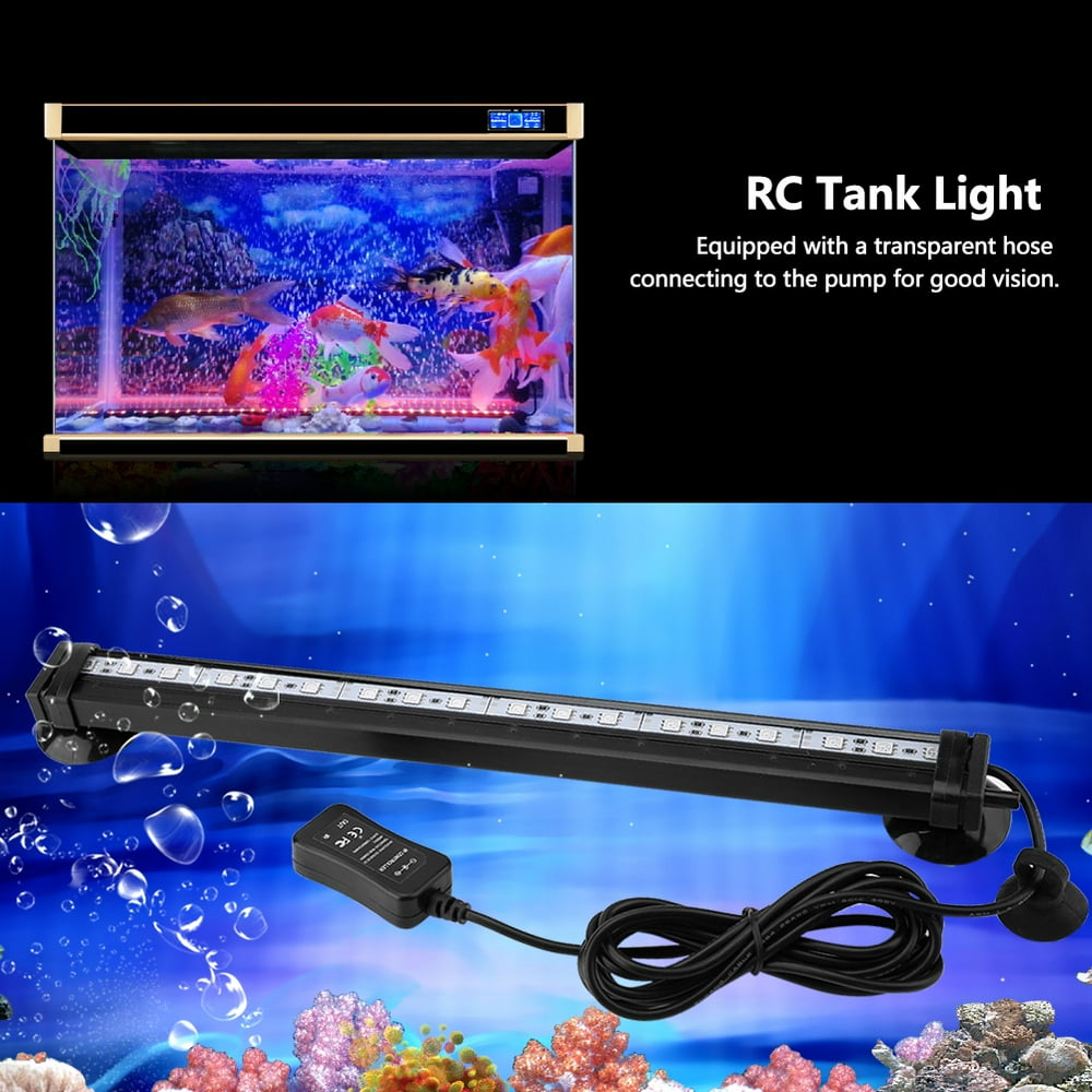 OTVIAP Fish Tank Bubble Light Underwater Led Light with Remote Control Aquarium Light Kit
