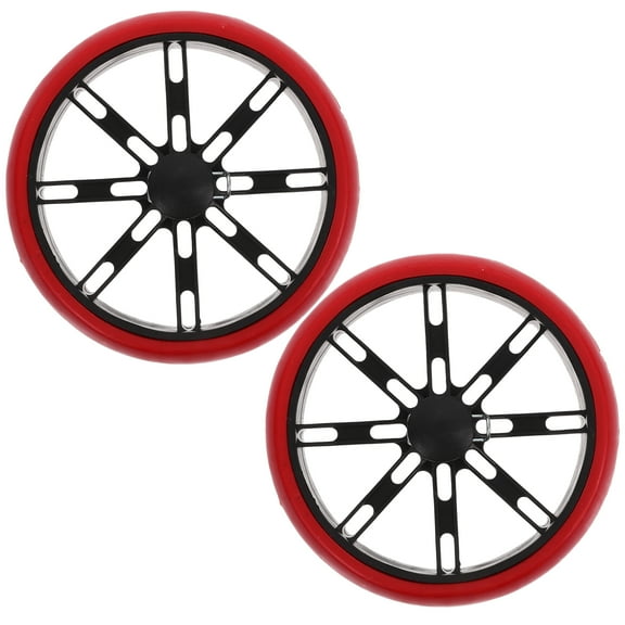 DEEPCRAFF Vintage Cart Wheels Red 2Pcs 5.7X5.7X1.2In