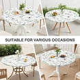 thumbnail image 7 of Pioneer Flower Floral Print Pattern Round Fitted Tablecloth with Elastic Edge,Dining Table Cover Waterproof,Outdoor Round Tablecloth for Camping,Dining,Indoor and Outdoor, 7 of 7
