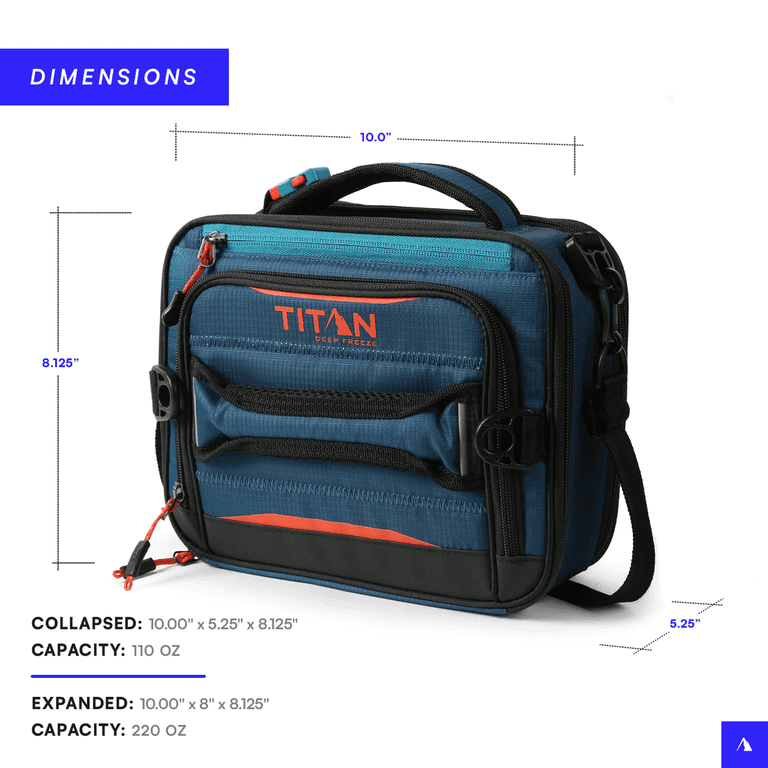 Titan Arctic Zone Fridge Cold Blue Expandable Lunch Box with Double Capacity Walmart
