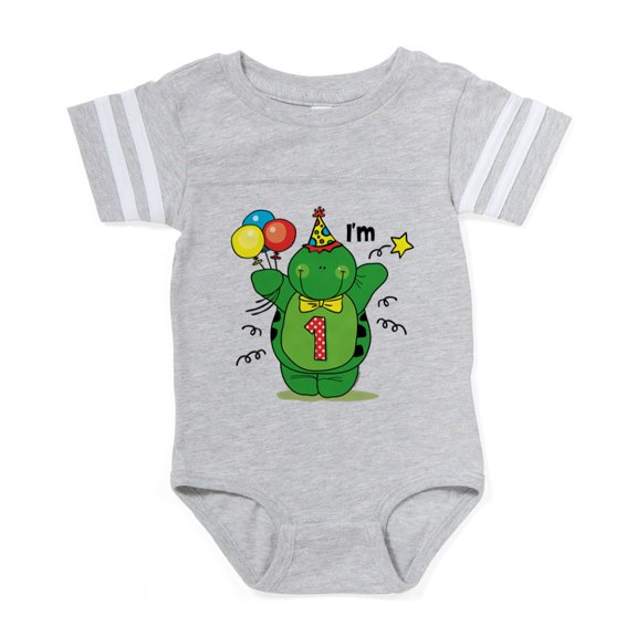 CafePress - Happy Turtle 1St Birthday - Cute Infant Baby Football Bodysuit