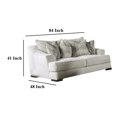 thumbnail image 5 of Syma Loveseat-Ivory Boucle-4 Throw Pillows-Track Arms-84 Inch, 5 of 5