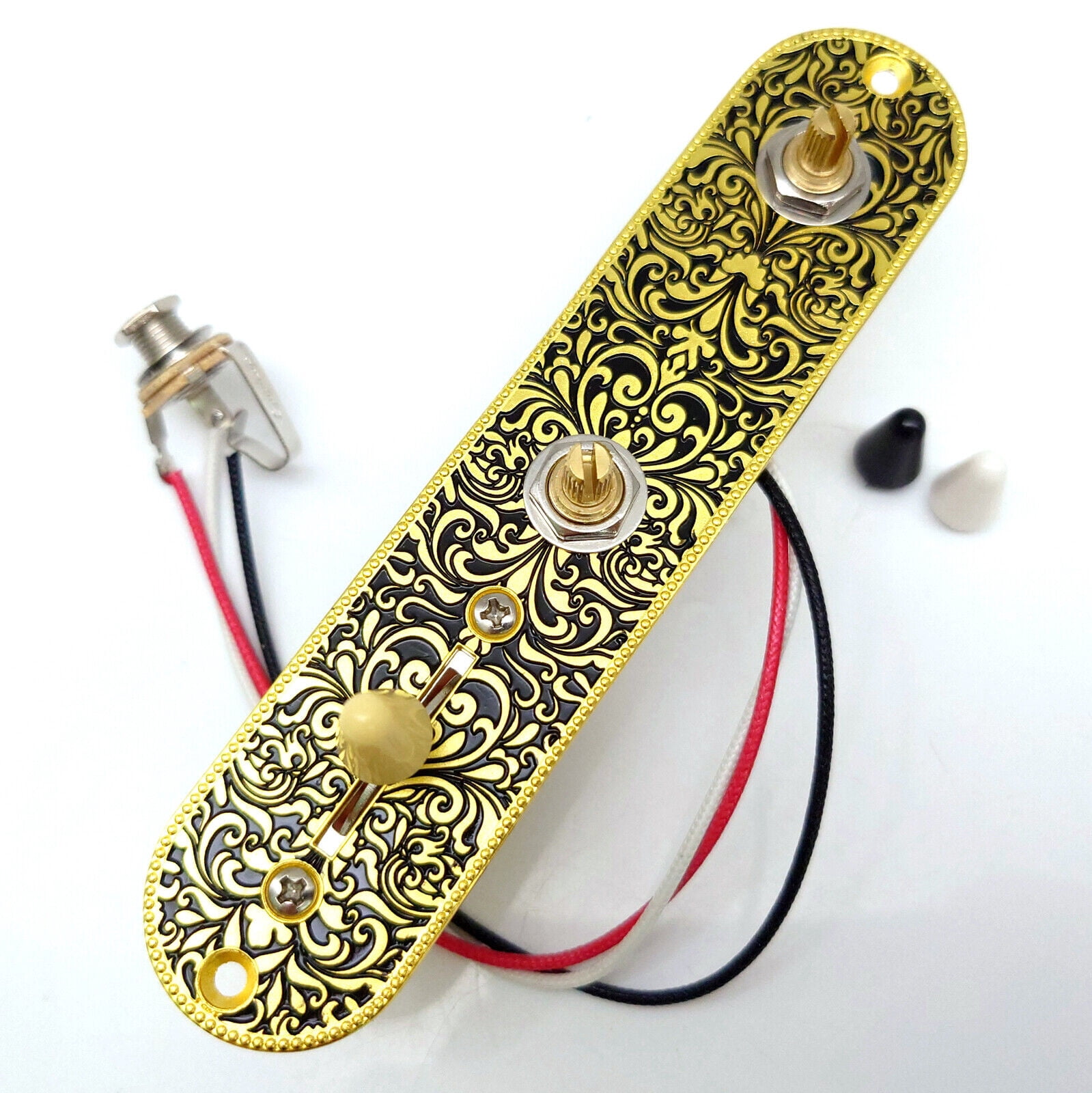 Prewired Loaded Guitar Control Plate 3 Way Switch Knob Copper Sha Gold for Tele TL Electric Guitars Replacement Parts