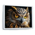 thumbnail image 2 of Designart "The Wise Yellow Owl A Portrait II" Animals Floater Framed Wall Art Living Room, 2 of 7