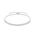 thumbnail image 2 of Unique Moments 1 carat Lab Grown Oval Cut Diamond Tennis Bolo Bracelet for Women 14K White Gold, 2 of 4