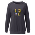 thumbnail image 4 of Moda Mujer Casual Impresión O-cuello Manga larga Sudadera Tops Camiseta Blusa Fridja  fksj460, 4 of 6