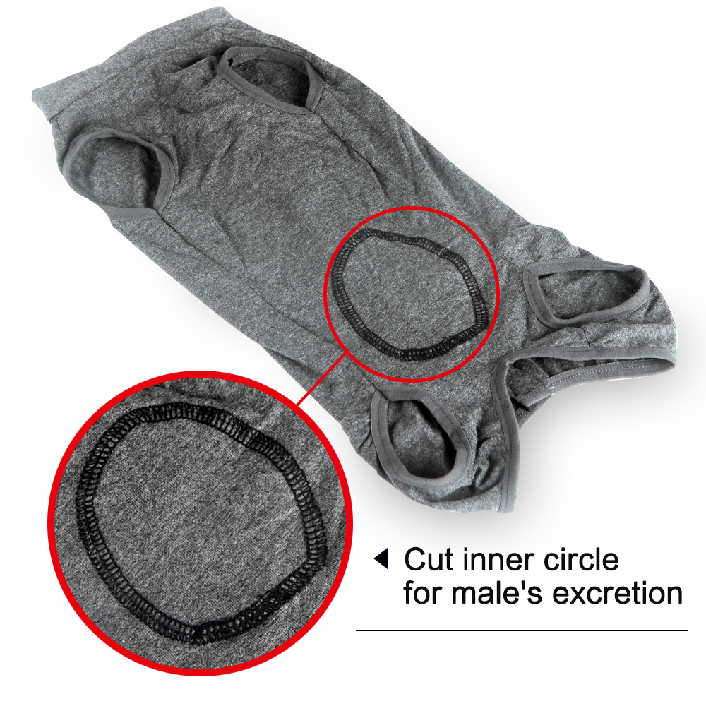 Dotoner Dog Recovery Suit Abdominal Wound Puppy Surgical Clothes Post-Operative Vest Pet After Surgery Wear Substitute E-Collar & Cone(3XL,Grey)