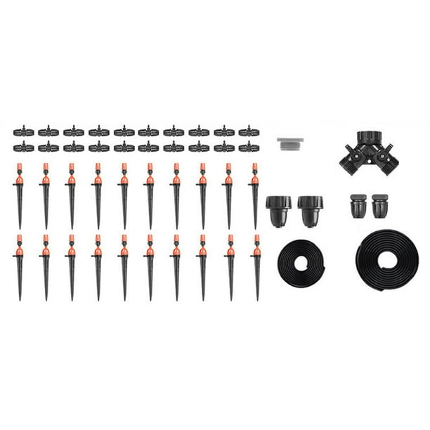 Kit de riego por goteo - Sistema de riego automático de jardín de 20 m con flujo ajustable - Ahorre agua, tiempo y esfuerzo