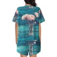 thumbnail image 3 of Bingfone Flowers in Glass Vase Print Pajamas Sets for Women Soft Short-Sleeved Pjs with Lounge Shorts Two Piece Sleepwear, 3 of 8