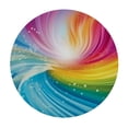 thumbnail image 4 of HAOXIT Colorful Tablecloth, Art Design Wave-Like Image, Round Table Cover for Room Kitchen Decor 31-35, 4 of 8
