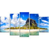 DESIGN ART Designart - Mauritius Beach Panorama - 5 Piece Photography Canvas Print