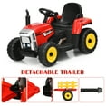 thumbnail image 4 of Costway Tracteur pour Enfants 12 V avec Remorque, Chargeur au Sol, Télécommande et Lumières, Rouge, 4 of 10
