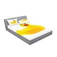 thumbnail image 2 of Rubber Duck Fitted Sheet & Pillow Sham Set, Yellow Squeak Ducky Fun Bubble Bath Animal Room Duckling Print, Decorative Printed 6 Piece Bedding Decor Set, Queen, White and Yellow, by Ambesonne, 2 of 3