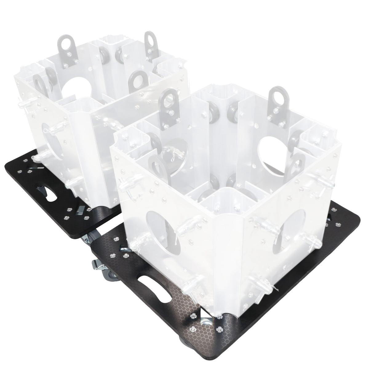 ProX XS-QUADROLLER X2 Set of 2 Caster Boards with 4" Industrial Grade Caster Wheels for Cases/Truss Block/Speakers/Heavy Equipment