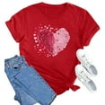 thumbnail image 4 of Mifsaly Valentine's Shirts for Women Bright Heart Print Shirt Loose Crewneck Short Sleeve Tops Pullover Girlfriend Gifts Blouse Funny Festival Party T-Shirt Spring Summer Fashion Teacher Outfits M, 4 of 8
