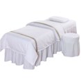 thumbnail image 2 of Fichiouy Bed Linen Set Bed Sheet Pillow Case Stool Case Quilt Cover White, 2 of 9
